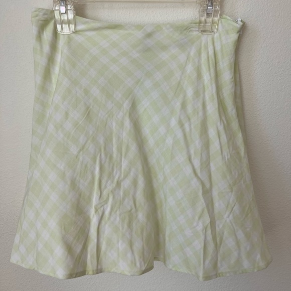 Divided H&M mini skirt 90s Y2K like green buffalo check NWTS size 10 - Picture 10 of 12